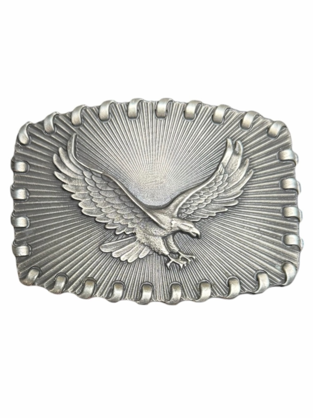 Montana Silversmiths Silver Rectangular Eagle Belt Buckle Western Streetwear